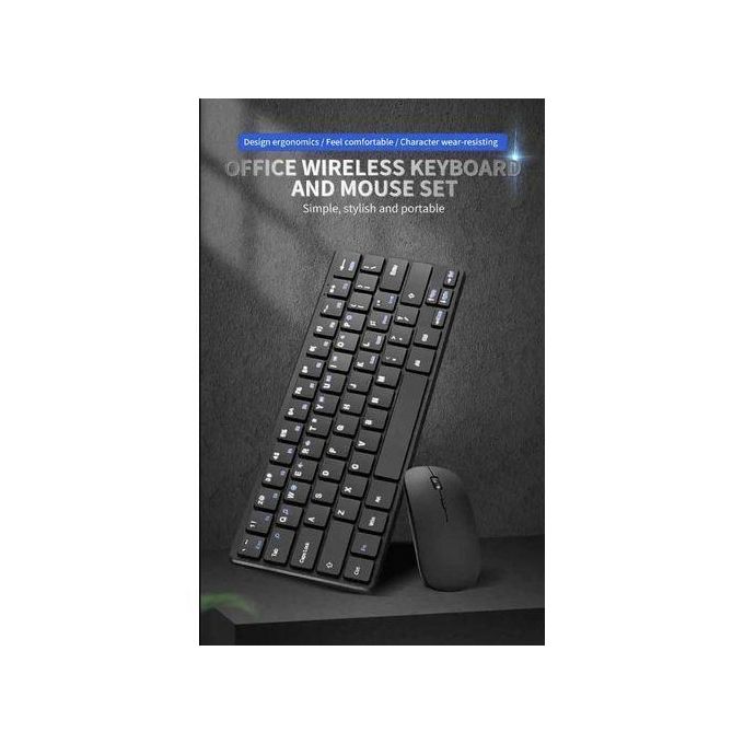 Wireless Mini Keyboard and Mouse Combo – 2.4GHz USB Receiver Compact Keyboard Set for Laptop, PC & Smart TV