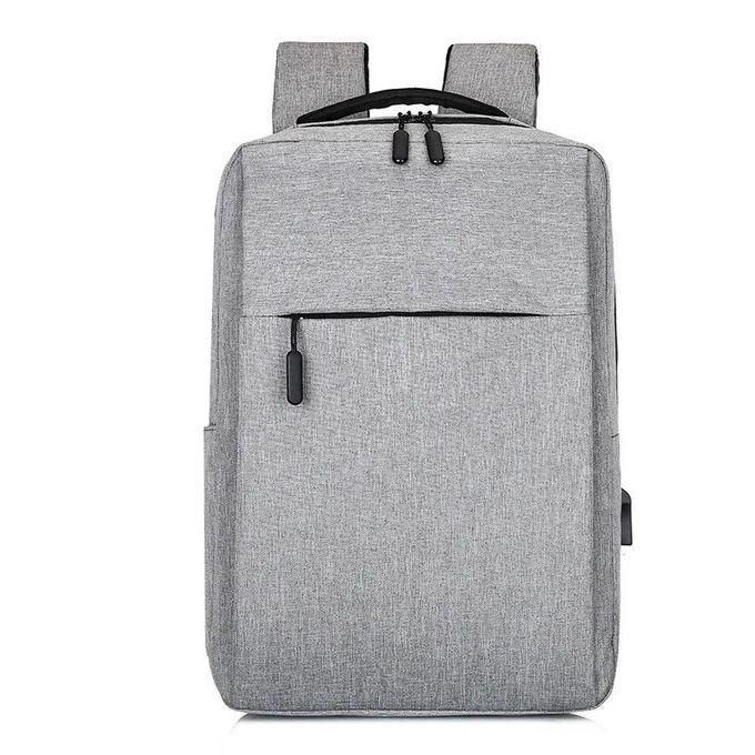 Grey Anti-Theft Laptop Bag With USB Charging Port