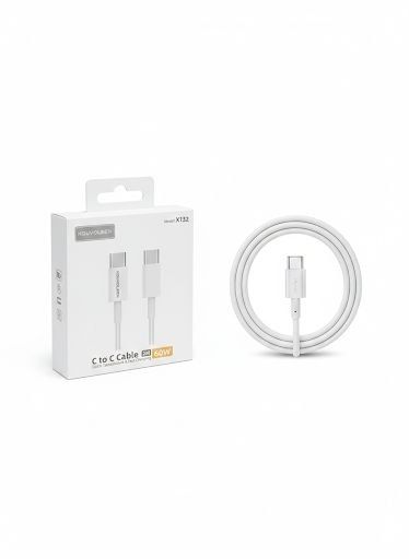 USB C to USB C Cable 60W PD Fast Charging | Type C to Type C Charger Cable for Phones, Tablets & Laptops | 2M White