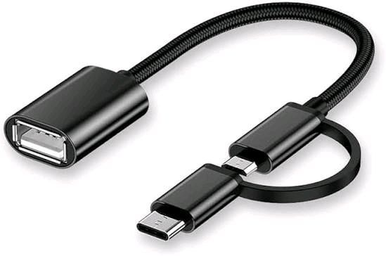 2-in-1 OTG Cable Type-C & Micro USB – USB On-The-Go Adapter for Android