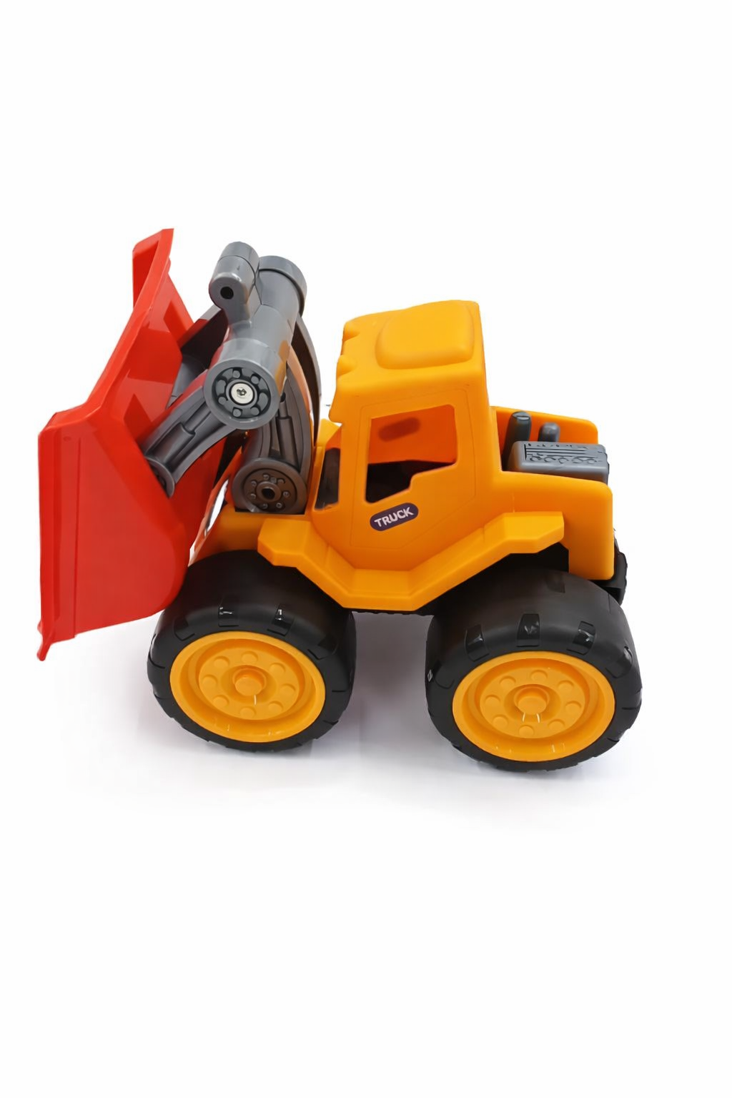 Plastic Construction Vehicle Toy – Bulldozer Loader with Movable Scoop, Sandbox Ready, Indoor Outdoor Play for Kids, Develops Motor Skills