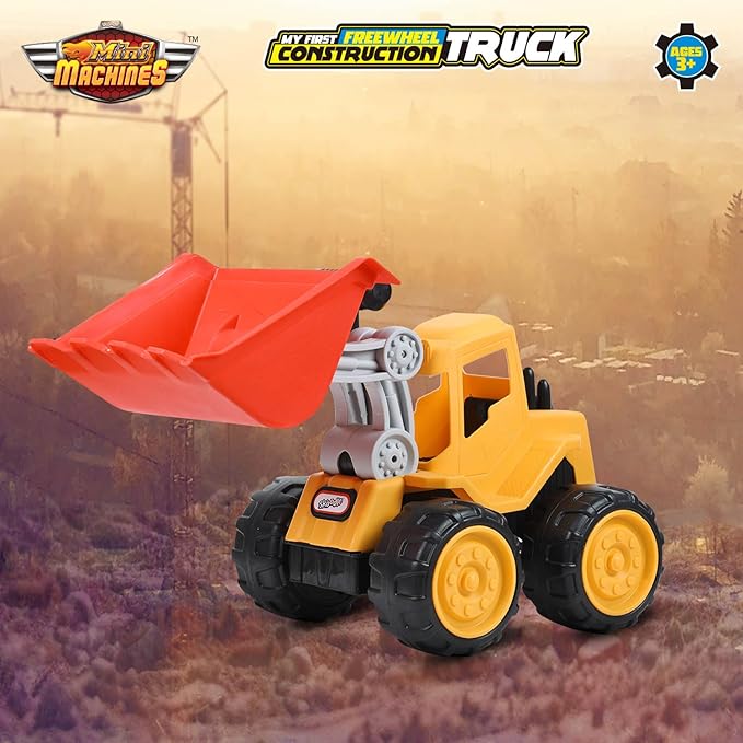 Plastic Construction Vehicle Toy – Bulldozer Loader with Movable Scoop, Sandbox Ready, Indoor Outdoor Play for Kids, Develops Motor Skills