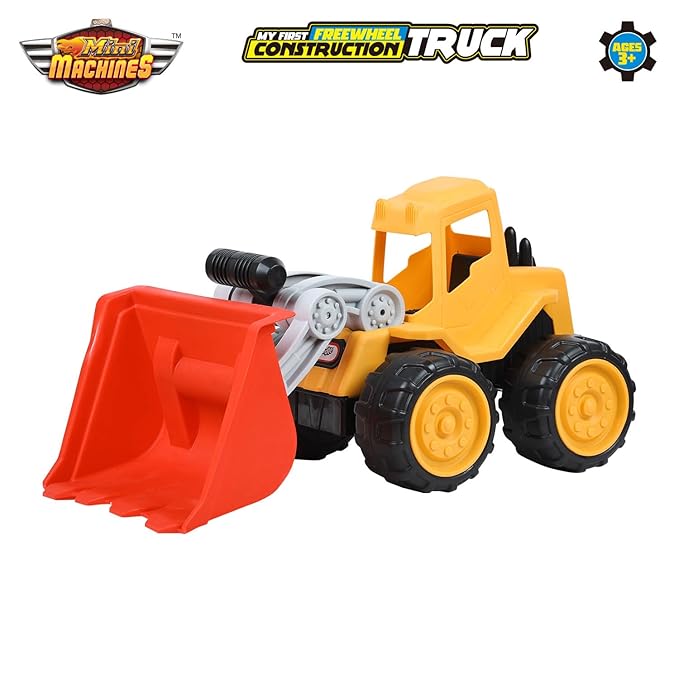 Plastic Construction Vehicle Toy – Bulldozer Loader with Movable Scoop, Sandbox Ready, Indoor Outdoor Play for Kids, Develops Motor Skills