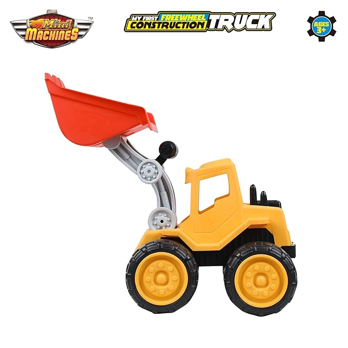 Plastic Construction Vehicle Toy – Bulldozer Loader with Movable Scoop, Sandbox Ready, Indoor Outdoor Play for Kids, Develops Motor Skills