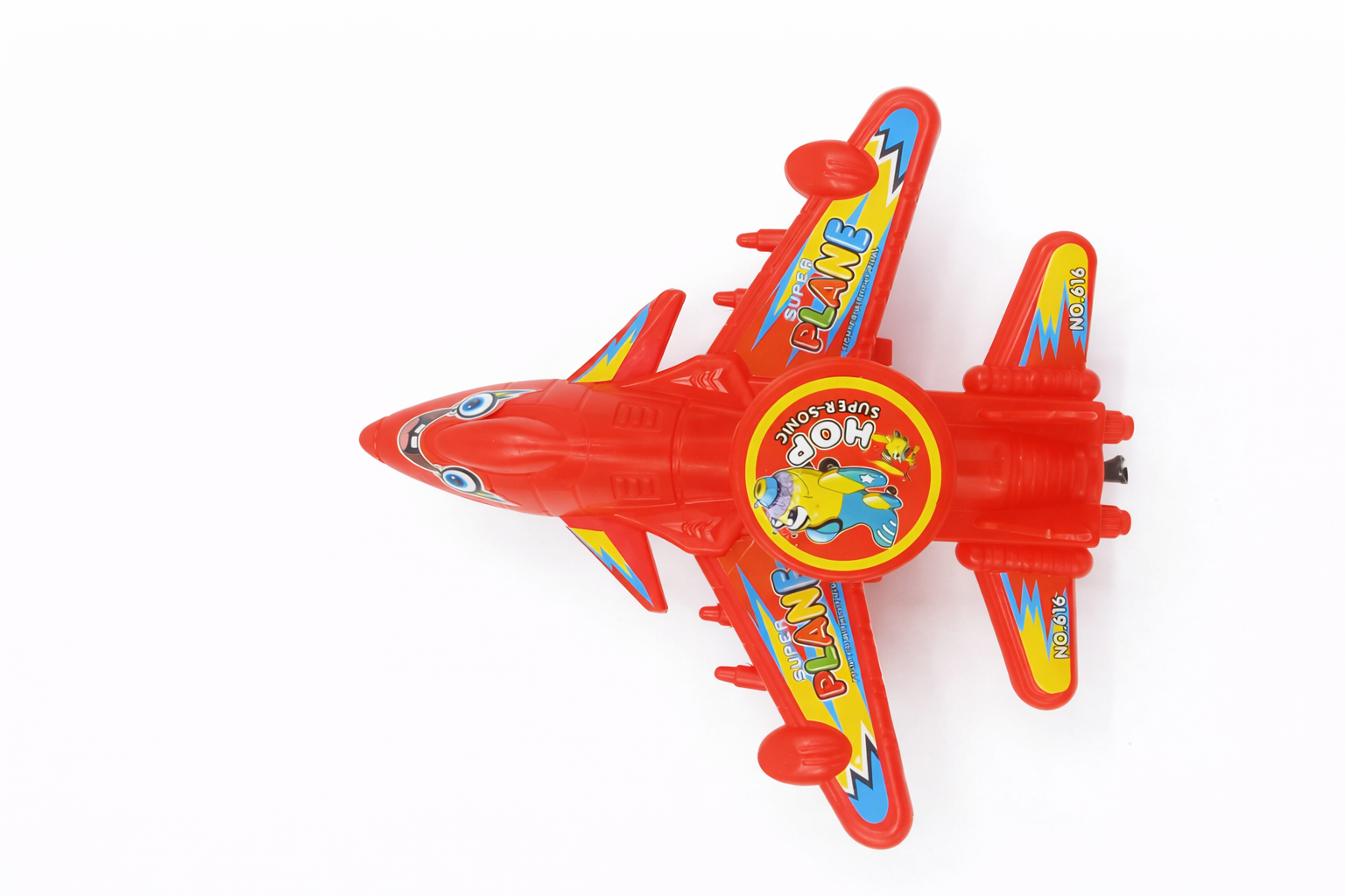 Plastic Toy Airplane – Supersonic Design with Colorful Decals, 21cm x 16cm, Lightweight Durable Aircraft for Imaginative Play