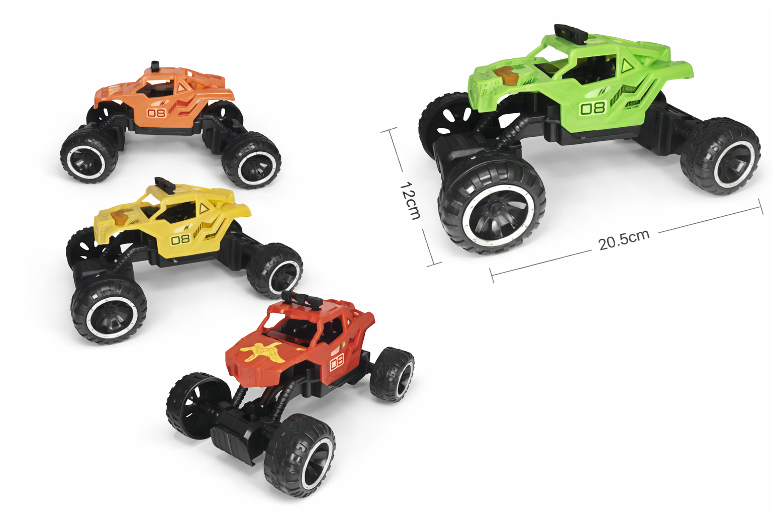 Monster Truck Crawler Toy Car – 20.5cm x 12cm High-Speed Off-Road Vehicle, Rugged Terrain Design, Durable Construction for Indoor and Outdoor Play