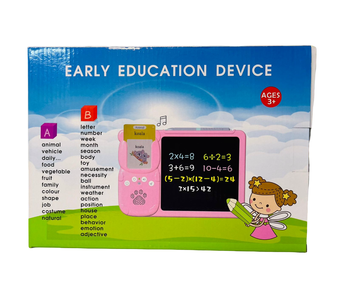 2-in-1 Talking Flash Card Reader & LCD Writing Tablet – Bilingual Early Education Device with 224-510 Sight Words Speech Therapy Toy for Toddlers Age 3-8, Rechargeable Learning Tablet with Drawing Pad