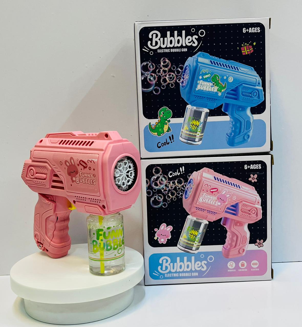 Funny Bubbles Electric Bubble Gun – Automatic Bubble Blaster with Continuous Stream, Battery-Operated Toy for Kids Aged 3+, Outdoor Party and Playtime Fun