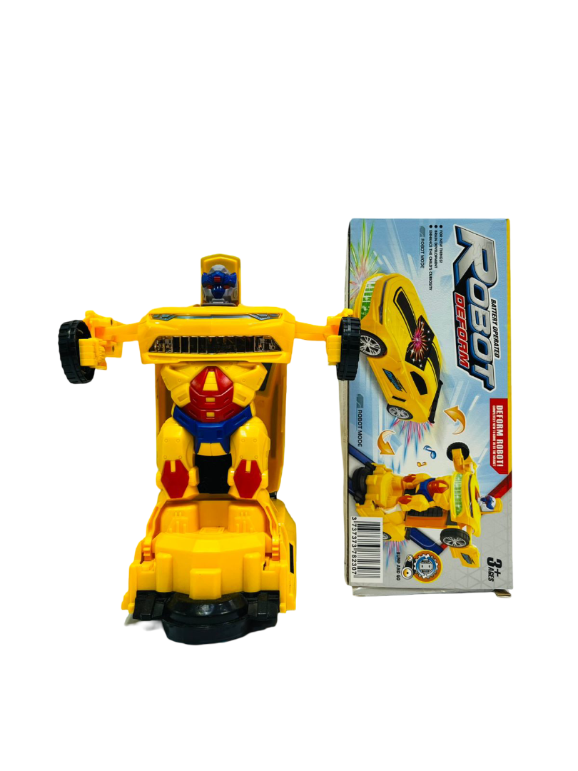 2-in-1 Battery-Operated Transforming Robot Car – Bump & Go Action Automatic Deformation, Non-Toxic ABS Plastic, Educational Toy for Brain Development
