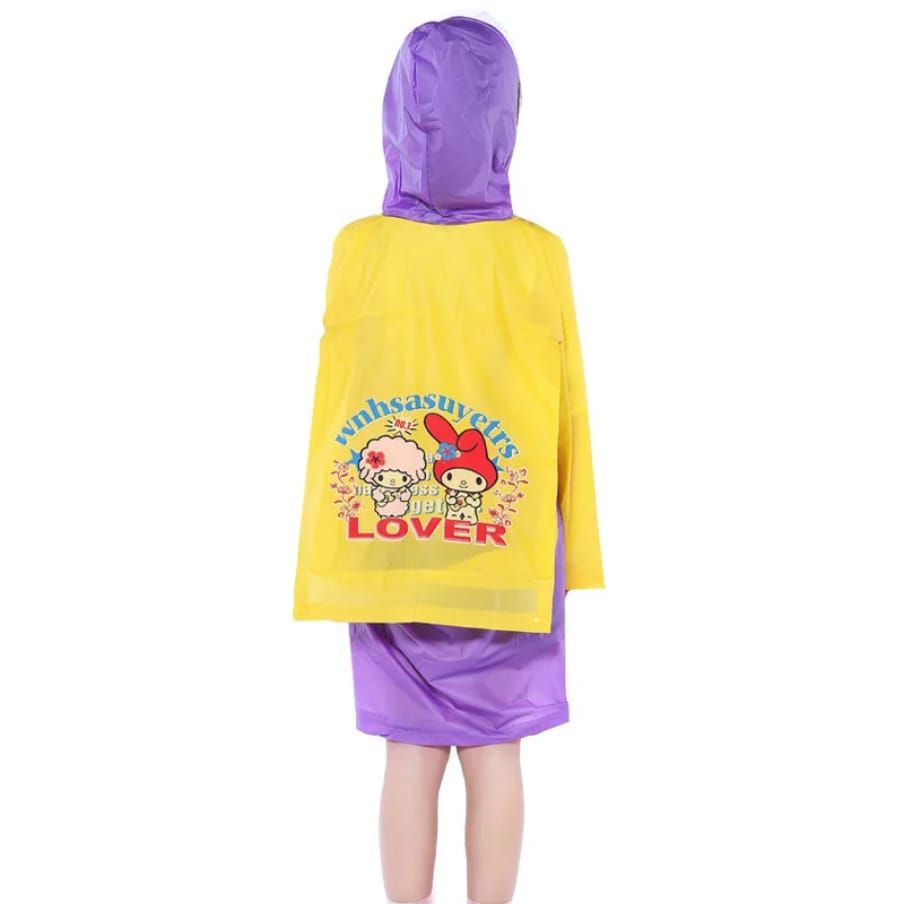 Quality Kids Portable PVC Raincoat with Hood & School Bag Pocket – Lightweight, Reusable & Waterproof, Primary Pupils Student Rainwear for Boys & Girls (Assorted Colors)