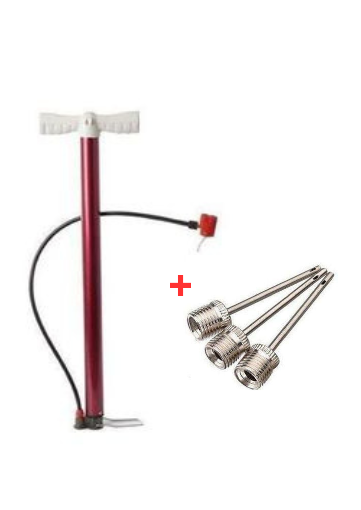 Multi-Functional Bicycle Hand Pump – Durable Air Pump for Bike, Football & Basketball, Portable High-Pressure Inflator with FREE Ball Needles & Presta/Schrader Valve Compatibility, Frame Mount