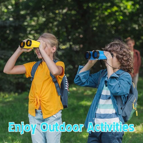 Toy Binoculars with Neck String – Assorted Colors Novelty Binoculars for Camping, Birthday Party Supplies, Nature Exploration Toys for Kids Outdoor Adventures (Multicolor)