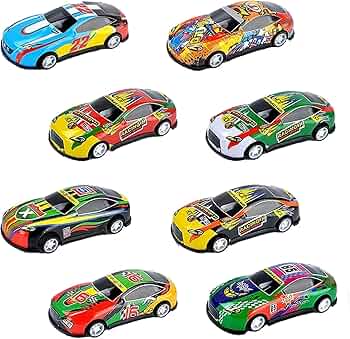 2PCS Die Cast Mini Racing Car for Kids – 7cm Pull-Back Metal Toy Vehicles, Friction Powered Racing Cars with Light & Sound, Assorted Designs for Boys & Girls