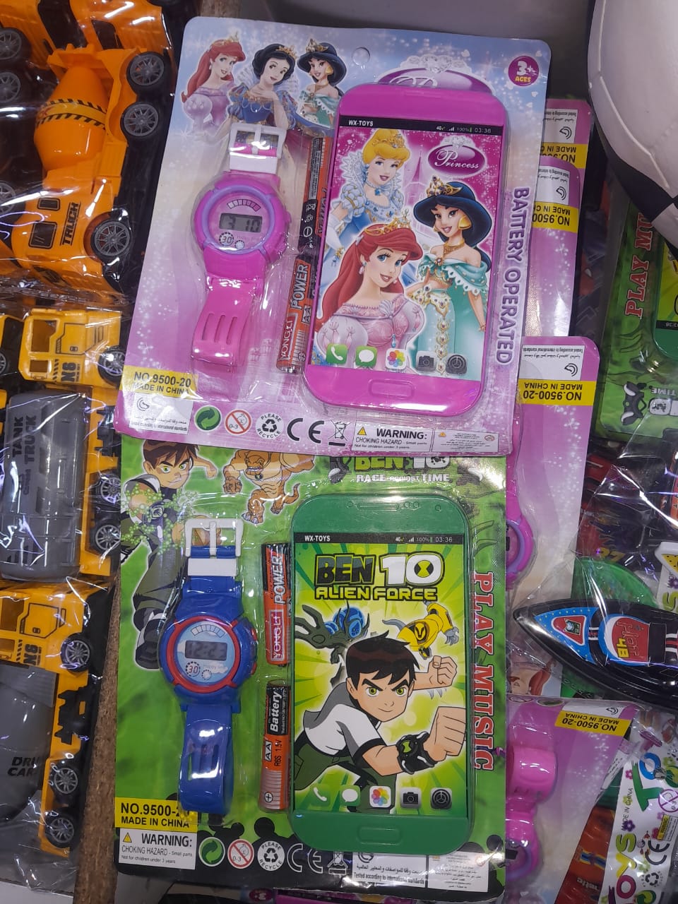 Disney Princess or Ben 10 Kids Toy Set – Digital Watch & Smartphone Playset with Lights & Sounds, Role-Play Communication Toy for Boys & Girls (Multicolor)