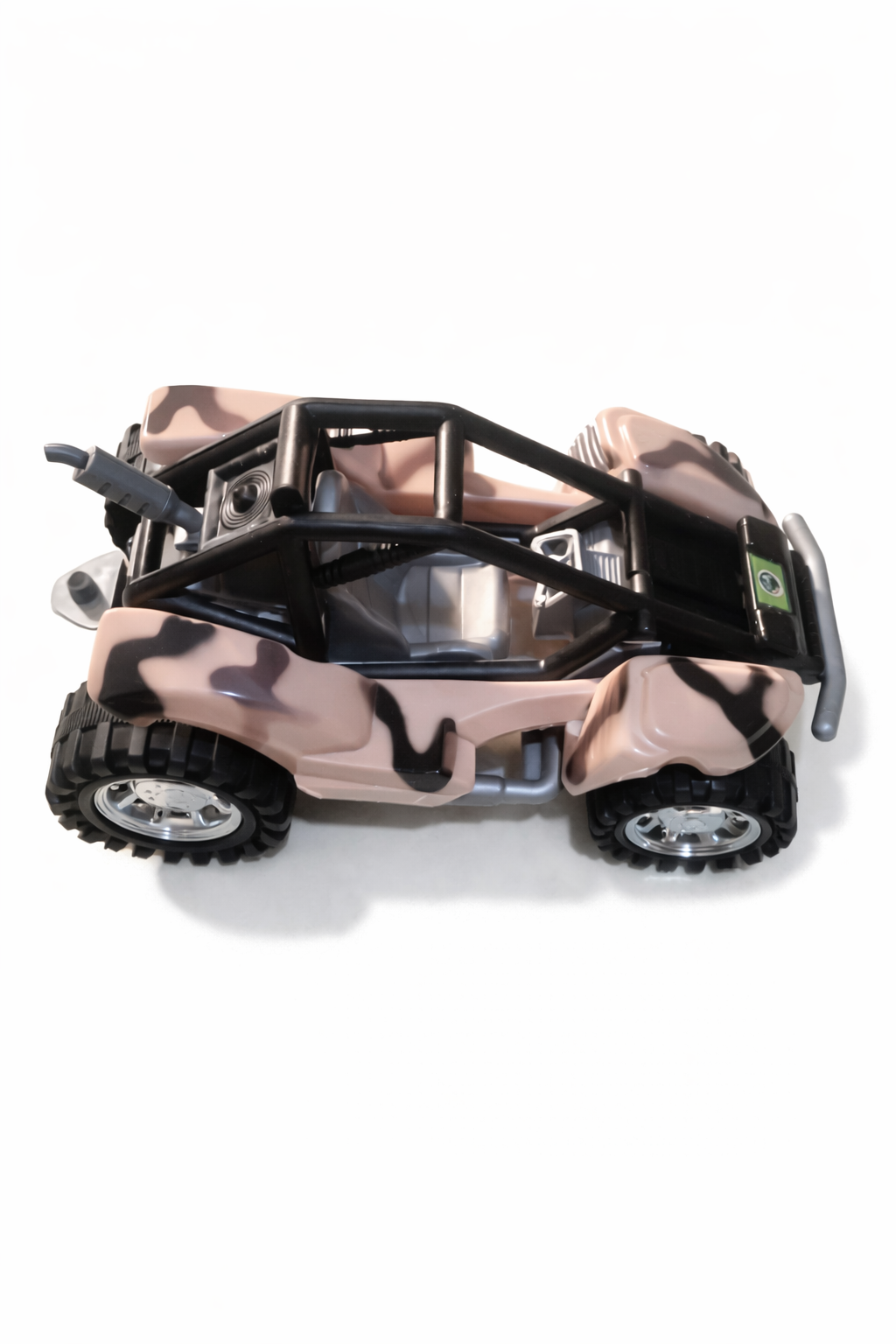 Army Jeep 4x4 Friction Powered Military Vehicle – Off-Road Toy Car with Lights & Sounds, Push-and-Go Action with Opening Doors, Durable Army Truck for Kids 3+ (Camouflage/Green)