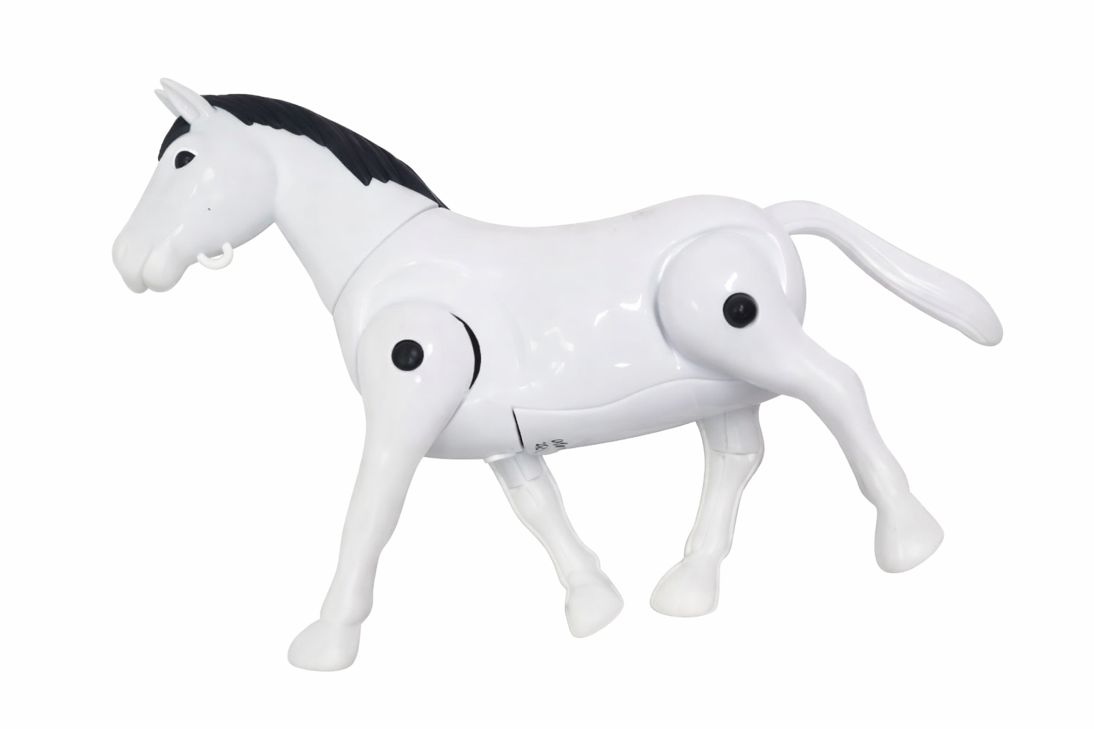 Electric Rotating Horse Toy – Battery-Powered Walking Pony with Circular Running Action, Plastic Simulation Horse Toy for Kids 3+
