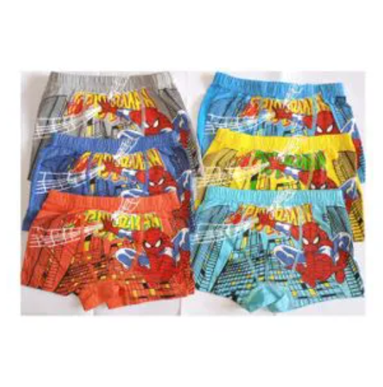 6 PCS Cartoon Themed Kids Boxers - Soft Cotton Boys Underwear Briefs with Fun Prints (Cars, Dinosaurs, Superheroes) - Comfortable Elastic Waistband for Daily Wear