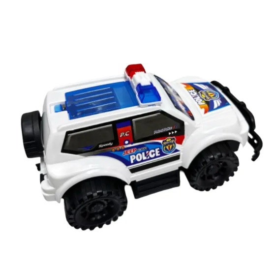 Kids Police Toy Car - With Flashing LED Lights , Pull-Back Car for Boys and Girls Made from high-quality, non-toxic ABS plastic Features authentic police car styling with official decals