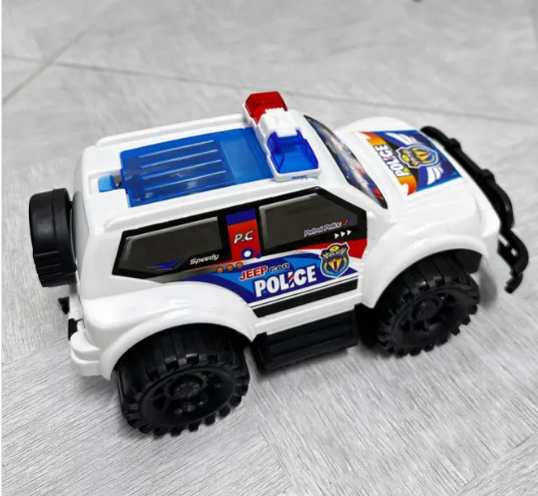 Kids Police Toy Car - With Flashing LED Lights , Pull-Back Car for Boys and Girls Made from high-quality, non-toxic ABS plastic Features authentic police car styling with official decals