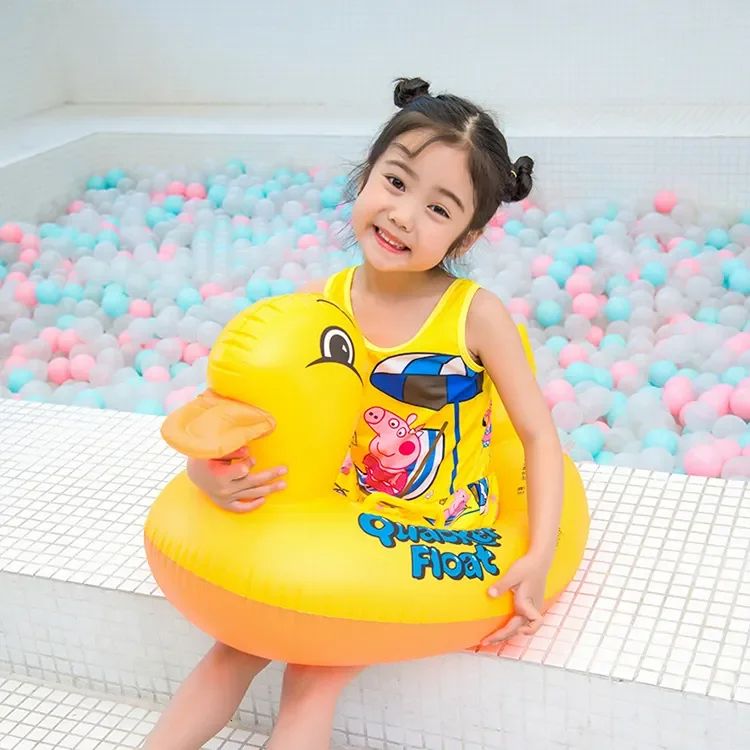 Duck Baby Kids Inflatable Swimming Floater – Toddler Pool Float with Safety Seat & Double Handles, Durable PVC Swim Ring for Ages 6 Months to 3 Years, Summer Water Training Toy