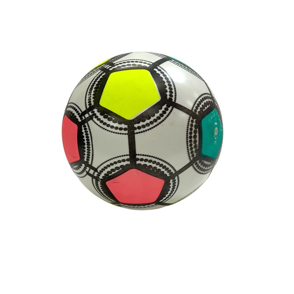 Colorful SOCCER BALL – Neon Multi‑Color Design with Durable PVC Material, Inflatable Sports Ball for Kids and Adults (1pc, Assorted Colors)