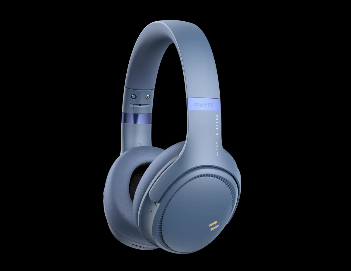 havit H630BT PRO ANC - Bluetooth Noise Cancelling Headphones Wireless with Microphone - 50+ Hrs Playtime, Folding Design, Dual Device Connection