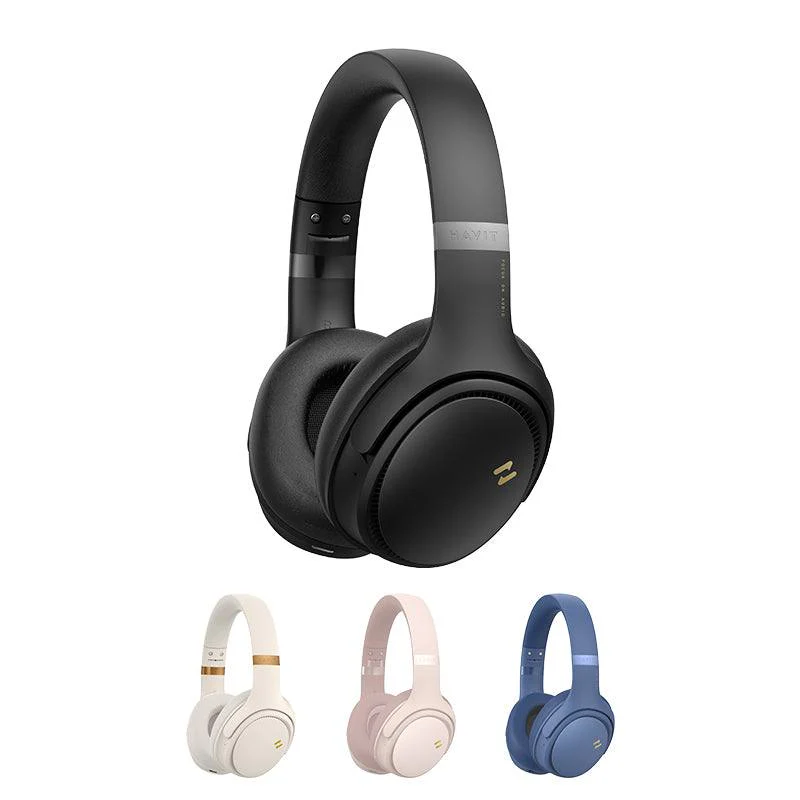 havit H630BT PRO ANC - Bluetooth Noise Cancelling Headphones Wireless with Microphone - 50+ Hrs Playtime, Folding Design, Dual Device Connection