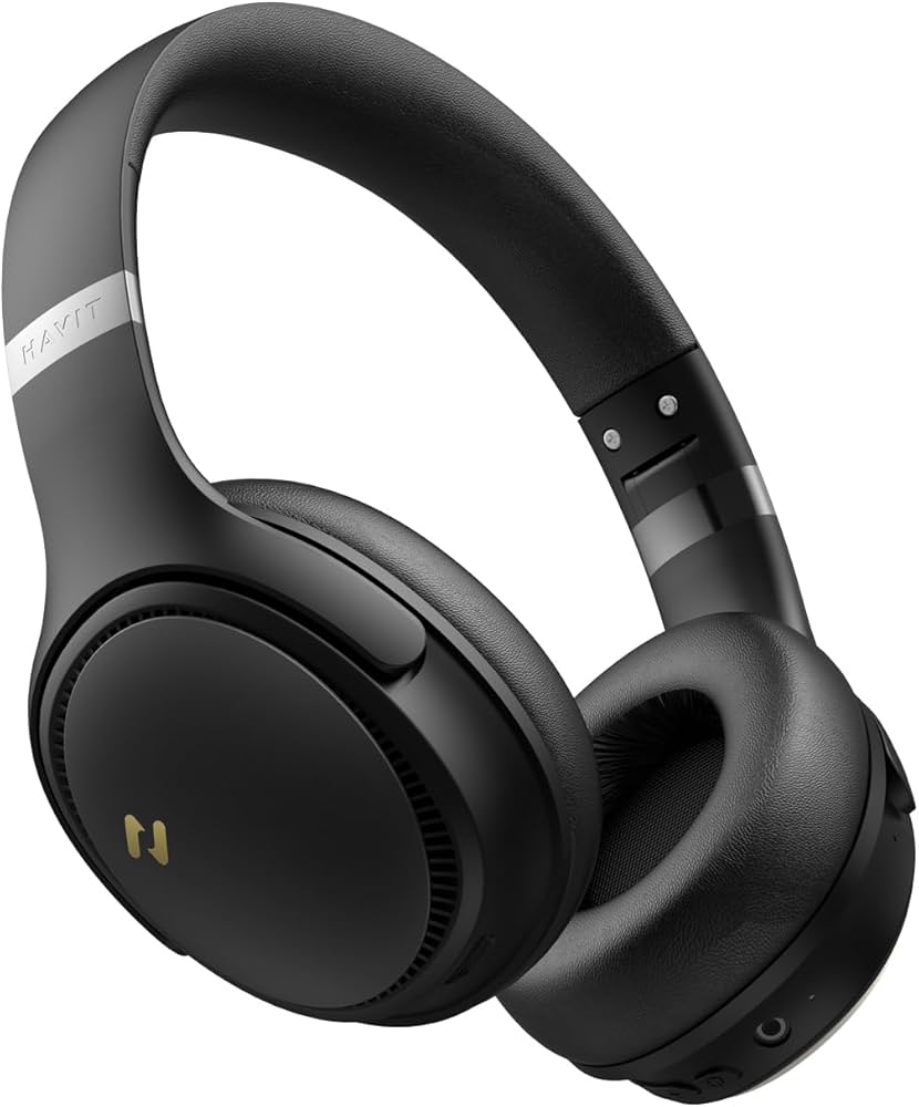havit H630BT PRO ANC - Bluetooth Noise Cancelling Headphones Wireless with Microphone - 50+ Hrs Playtime, Folding Design, Dual Device Connection