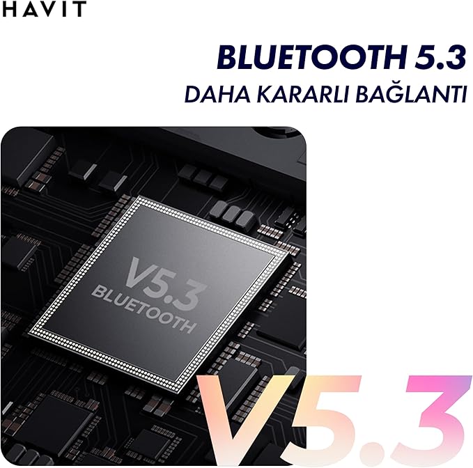 havit H630BT PRO ANC - Bluetooth Noise Cancelling Headphones Wireless with Microphone - 50+ Hrs Playtime, Folding Design, Dual Device Connection