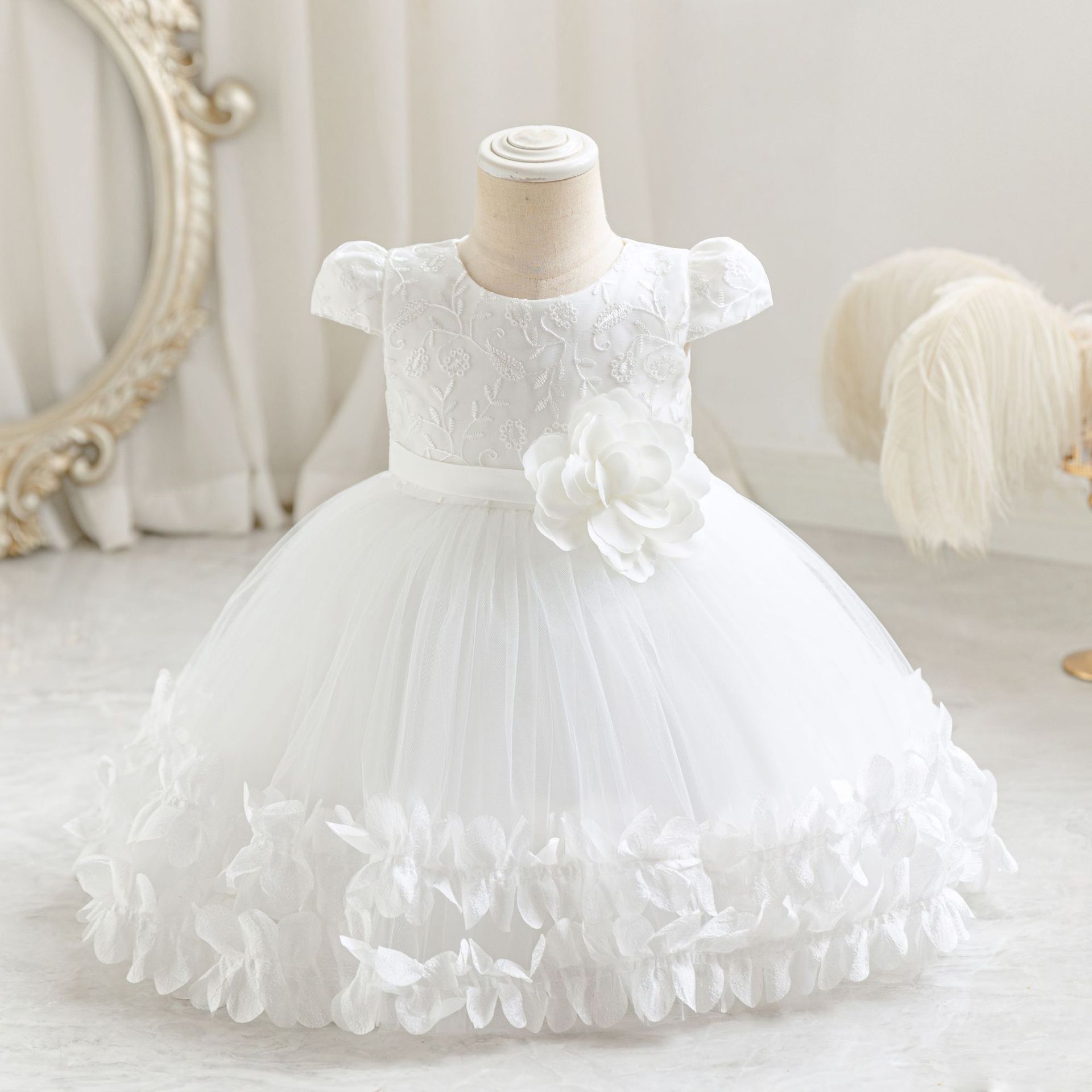 Girls Princess Dress Tulle Party Dress Kids Birthday Wedding Dress Performance Dress