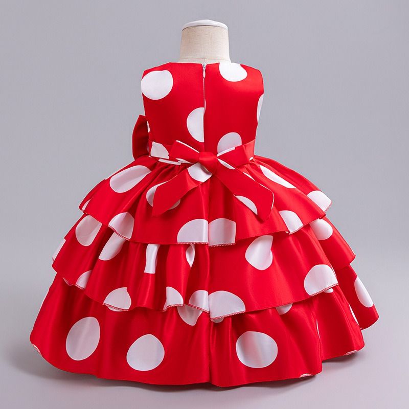New Polka Dot Girls Dress Sleeveless Princess Dress Kids Birthday Party Dress Girl Party Dress