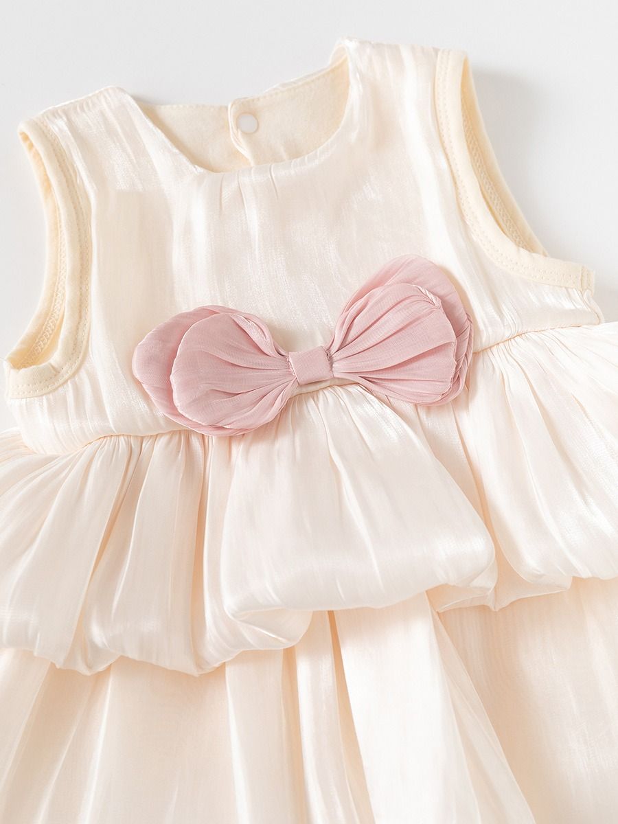 Baby Girl Sleeveless Bow Tutu Dress Princess Party Dress 59-90cm