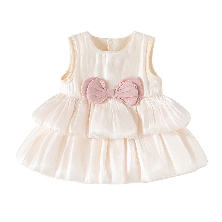 Baby Girl Sleeveless Bow Tutu Dress Princess Party Dress 59-90cm