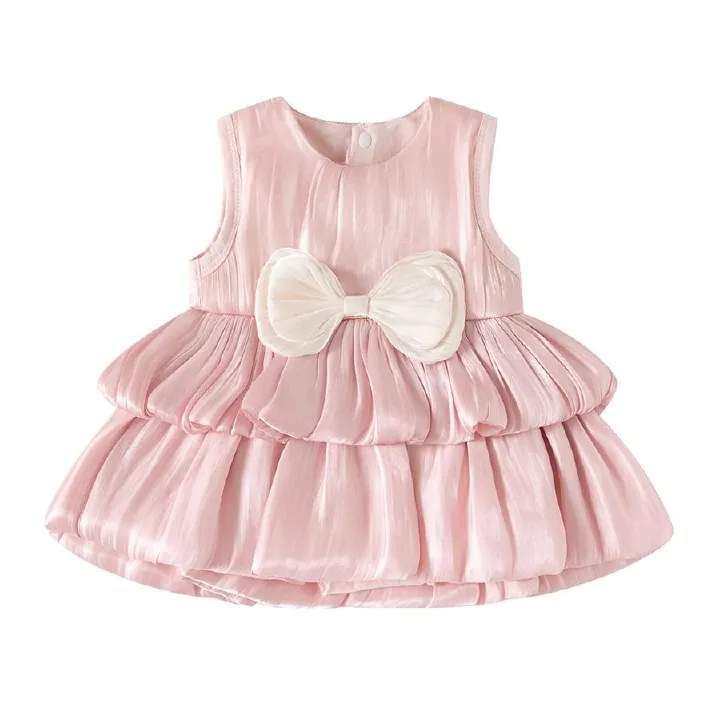 Baby Girl Sleeveless Bow Tutu Dress Princess Party Dress 59-90cm