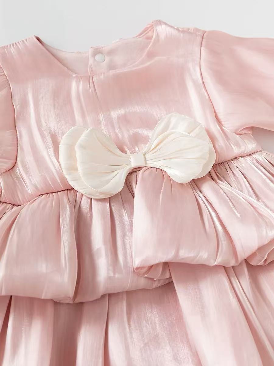 Spring Autumn Baby Girl Dress Long Sleeve Princess Tutu Dress Toddler Birthday Party Cake Dress Elegant Puffy Girl Outfit