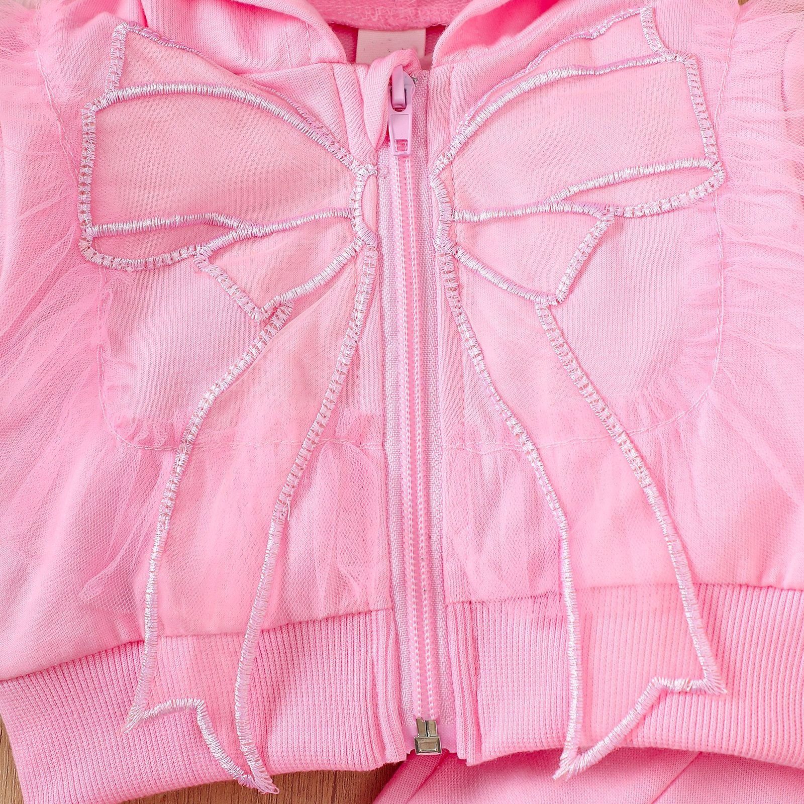 Baby Girl Bow Hooded Jacket & Flare Pants Set Sweet Casual Spring Autumn 2PCS Outfit 6-9M-3Y