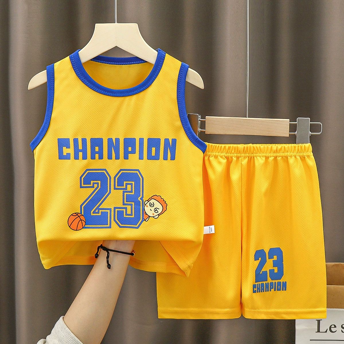 Children Basketball Jersey Set Boys Girls Quick Dry Sports Suit Summer Kids Training Outfit Athletic Shorts Set 90-160cm