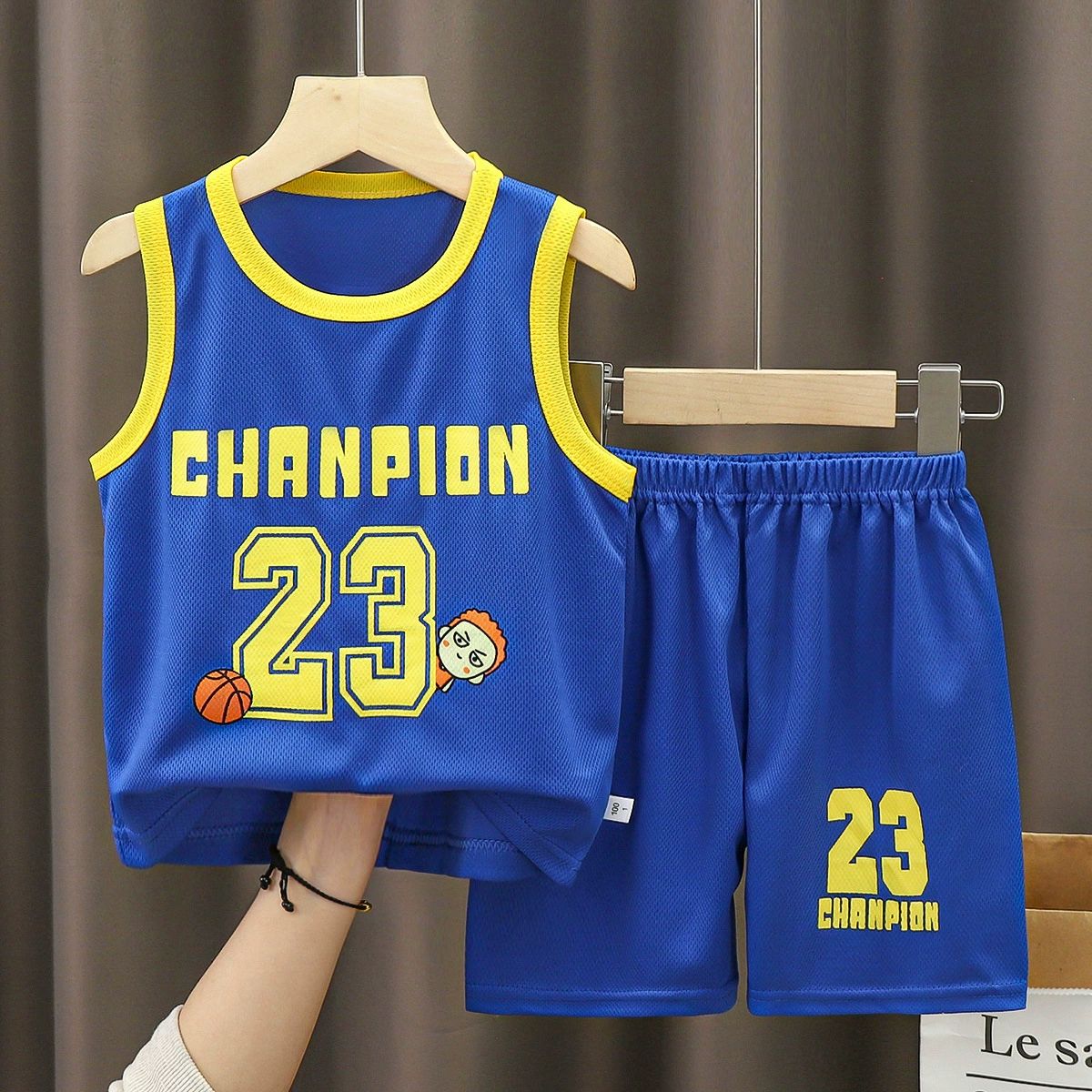 Children Basketball Jersey Set Boys Girls Quick Dry Sports Suit Summer Kids Training Outfit Athletic Shorts Set 90-160cm
