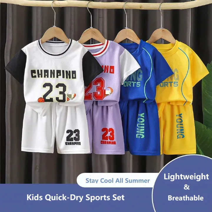 Children Basketball Jersey Set Boys Girls Quick Dry Sports Suit Summer Kids Training Outfit Athletic Shorts Set 90-160cm