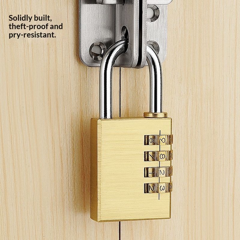 Combination copper lock for security doors, student apartments, luggage, university dormitories, copper padlock with combination, wholesale combination locks