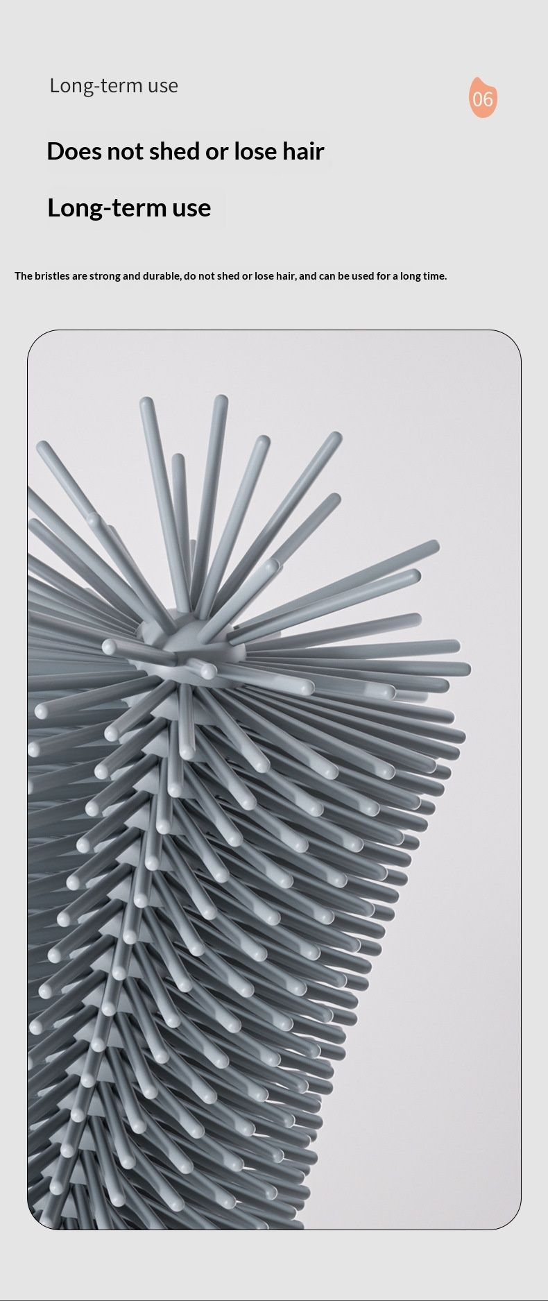 Long-handled cup brush, labor-saving cup washing tool, multi-purpose cup cleaning brush, baby bottle brush, silicone brush that reaches all corners and removes tea stains