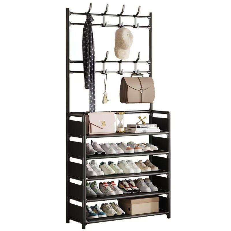 Multi-layer home shoe rack floor-standing integrated coat and hat rack, shoe house entrance simple multi-functional shoe and clothing rack