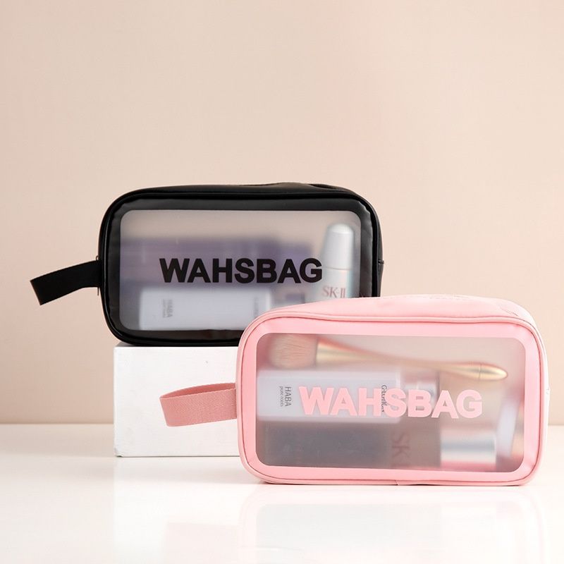 Waterproof makeup bag, portable travel PVC toiletry bag, waterproof cosmetic storage bag, large-capacity bath bag for swimming