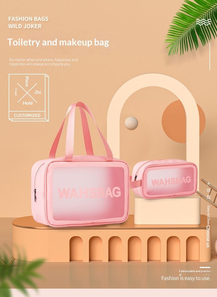 Waterproof makeup bag, portable travel PVC toiletry bag, waterproof cosmetic storage bag, large-capacity bath bag for swimming