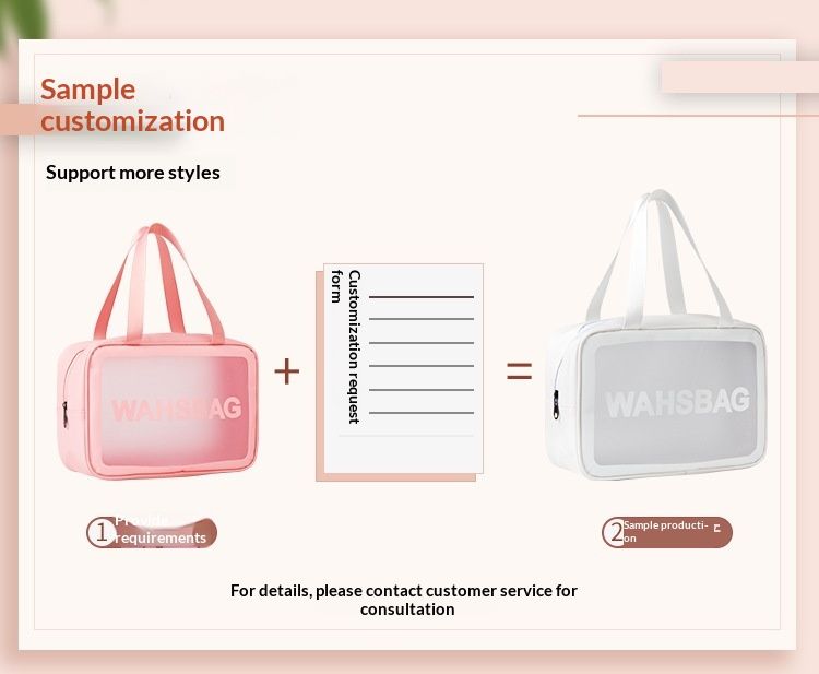 Waterproof makeup bag, portable travel PVC toiletry bag, waterproof cosmetic storage bag, large-capacity bath bag for swimming