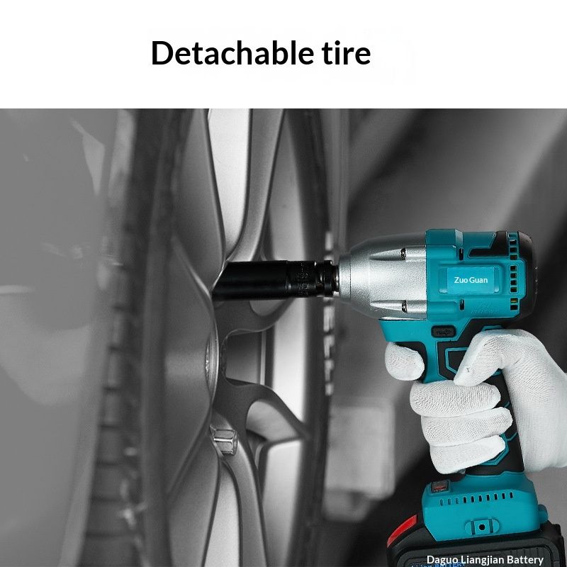 Zuoguan Brushless Wrench Lithium Battery Charging Impact Wrench Car Scaffold Worker Carpenter Electric Wrench
