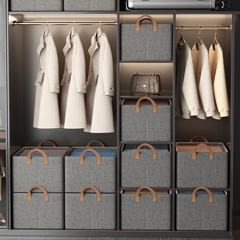 Clothing storage box for home use, for storing clothes and pants, organizer box, dormitory fabric wardrobe, layered storage magic, storage basket