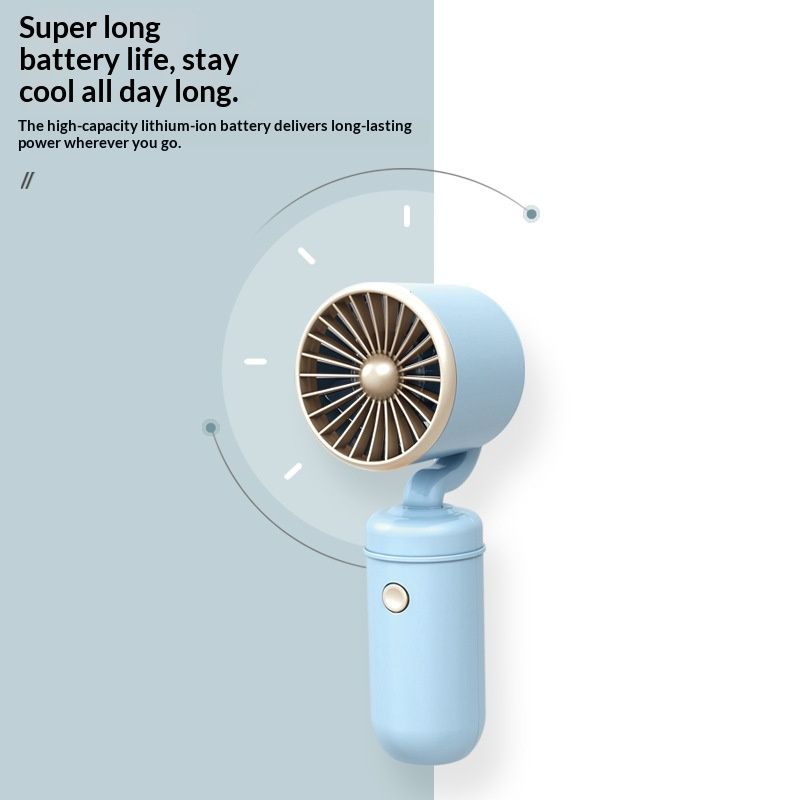Turbo USB Rechargeable Handheld Mini Fan Summer Student Portable Simple Personal Desktop Fan