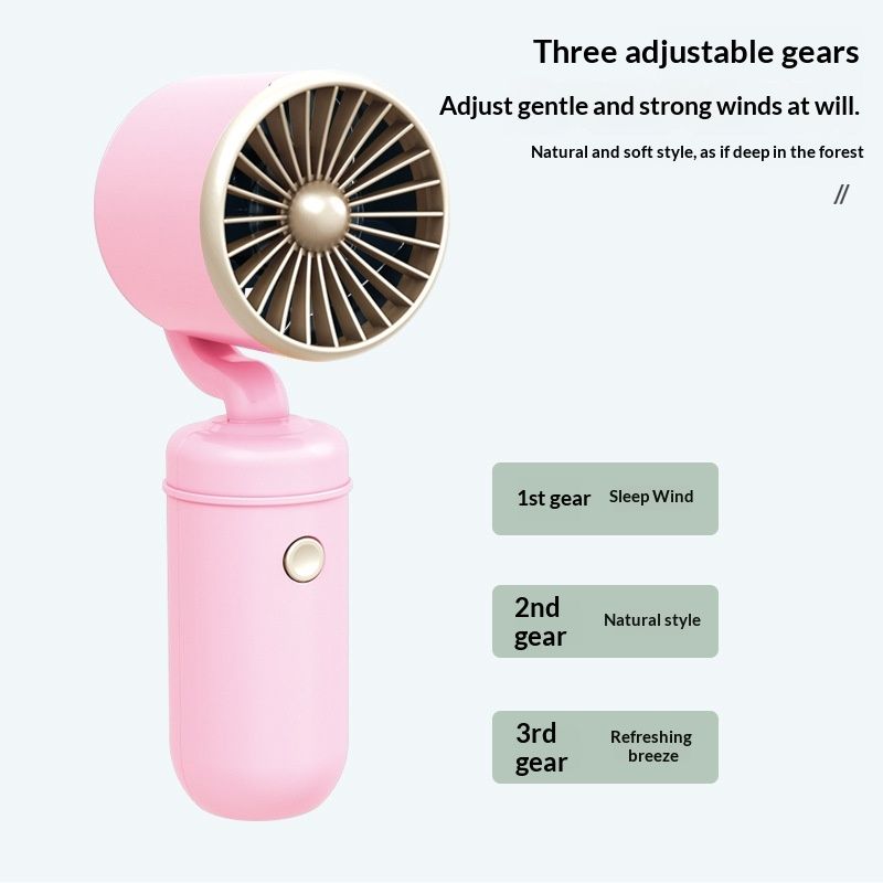 Turbo USB Rechargeable Handheld Mini Fan Summer Student Portable Simple Personal Desktop Fan