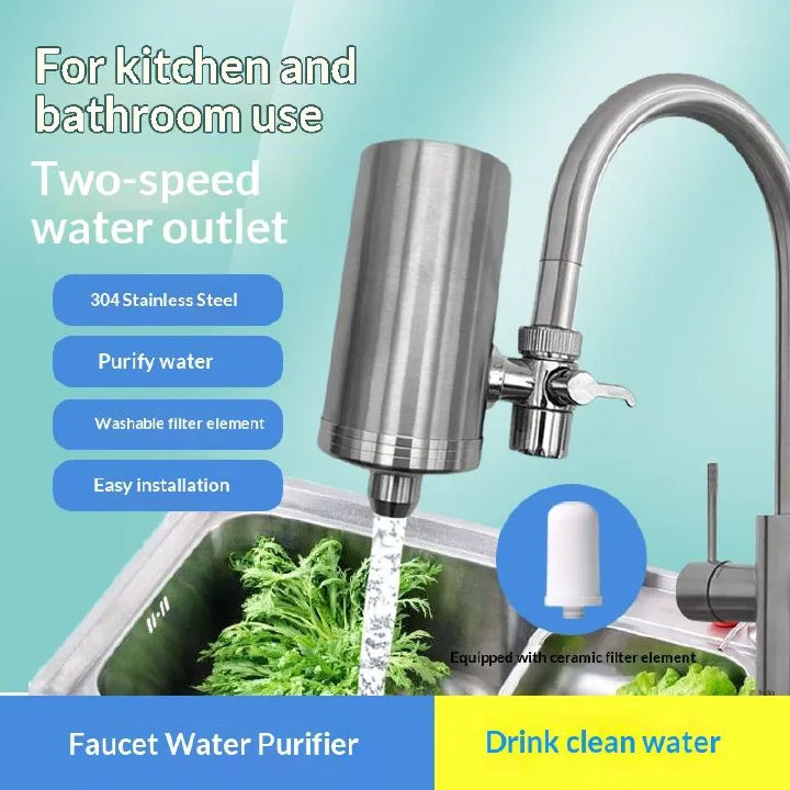 Tap Water Purifier Ceramic Filter Core Water Purifier Accessories Home Kitchen Filter Stainless Steel Faucet Water Purifier